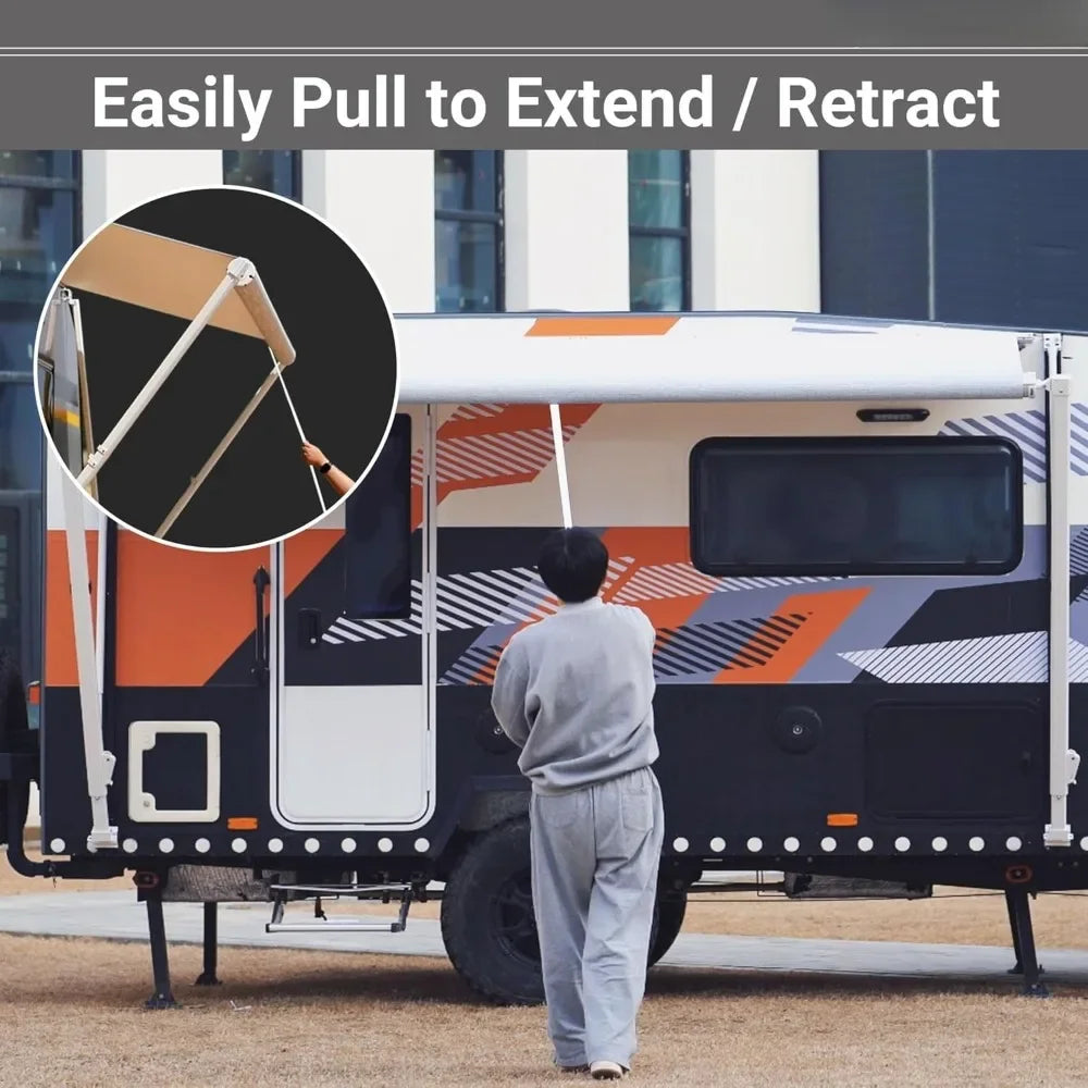RV Awning Complete Kit Retractable Camper Awning for RV Trailers and 5th Wheels