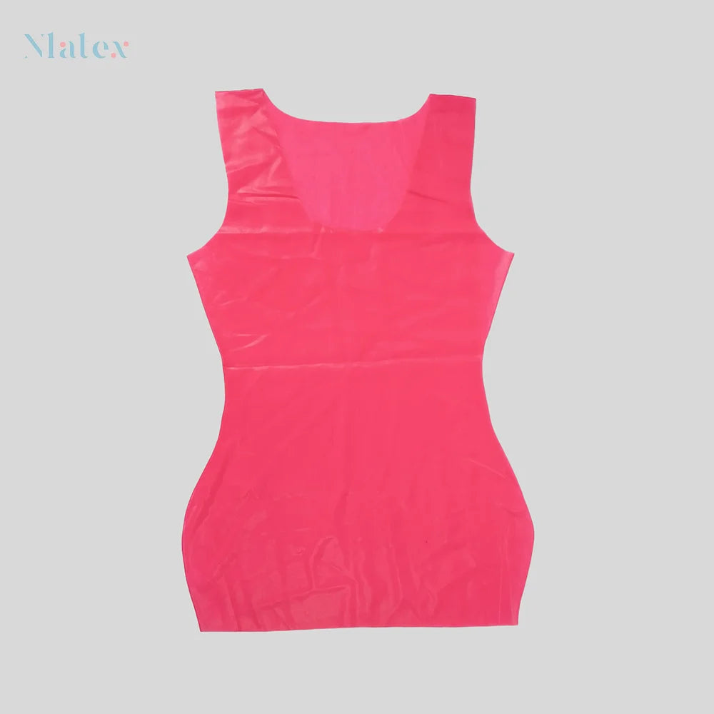 Women's Sleeveless Mini Dress - Natural, Sexy, and Sustainable Fashion in Pure Latex Party, Clubwear, or Cosplay Outfit