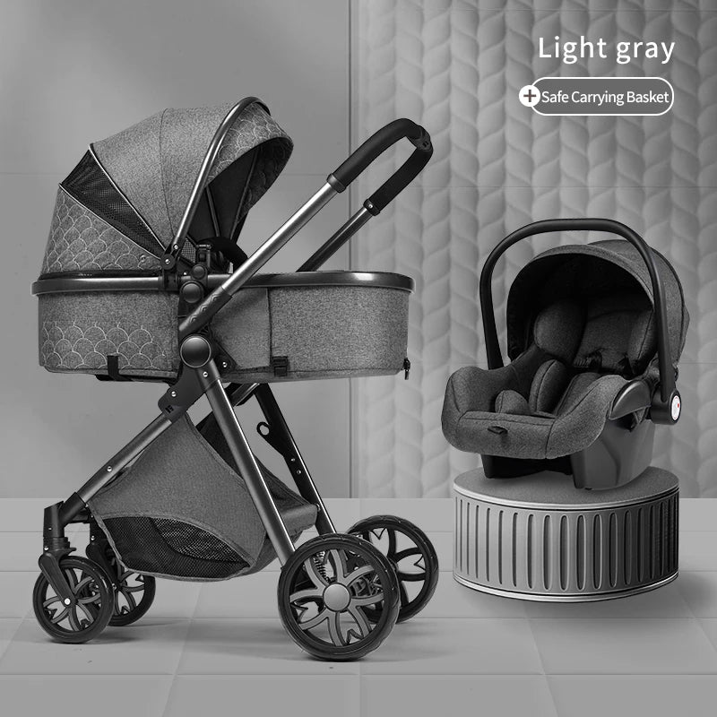 3in1 Baby Stroller Multifunctional Luxury Two-Way Travel Stroller