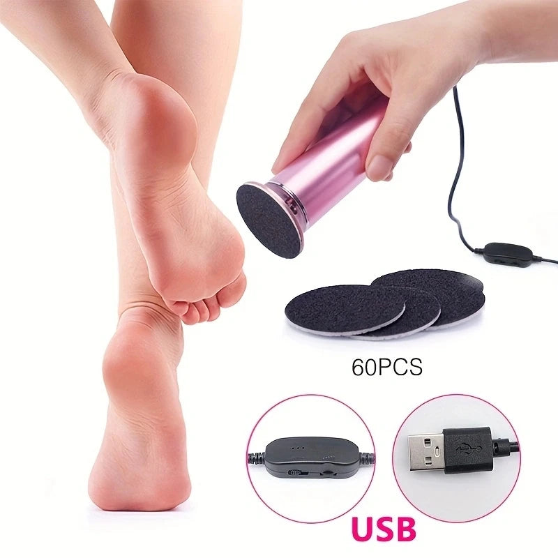 Electric Foot Callus Remover Electric Pedicure Machine Adjustable Speed with 60 Pieces Sandpaper