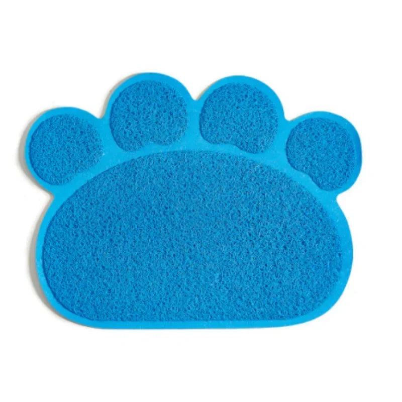 PVC Pet Mat Non Slip Claw Shaped Cat Litter Rub Feet Dog Puppies Feeding Mat Cute Dish Bowl Food Placement