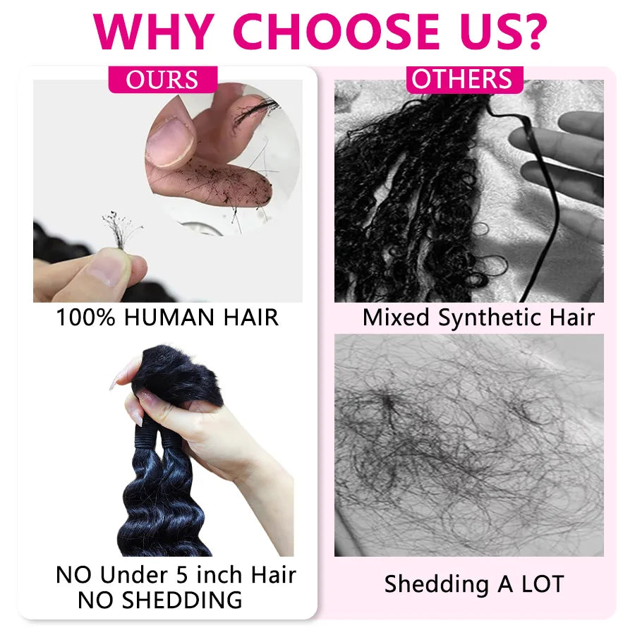 Deep Wave Boho Braids 100% Human Hair Bulk Extensions