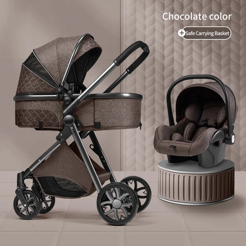 3in1 Baby Stroller Multifunctional Luxury Two-Way Travel Stroller