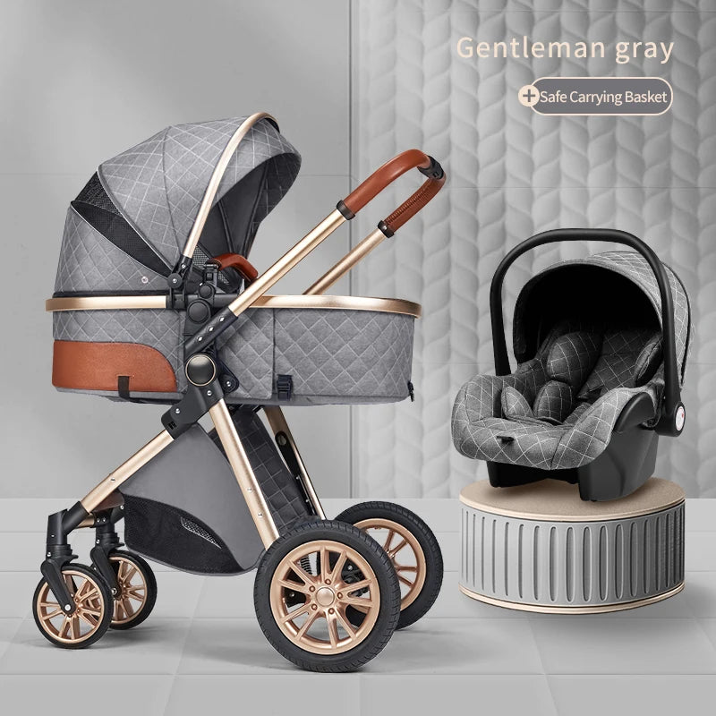 3in1 Baby Stroller Multifunctional Luxury Two-Way Travel Stroller