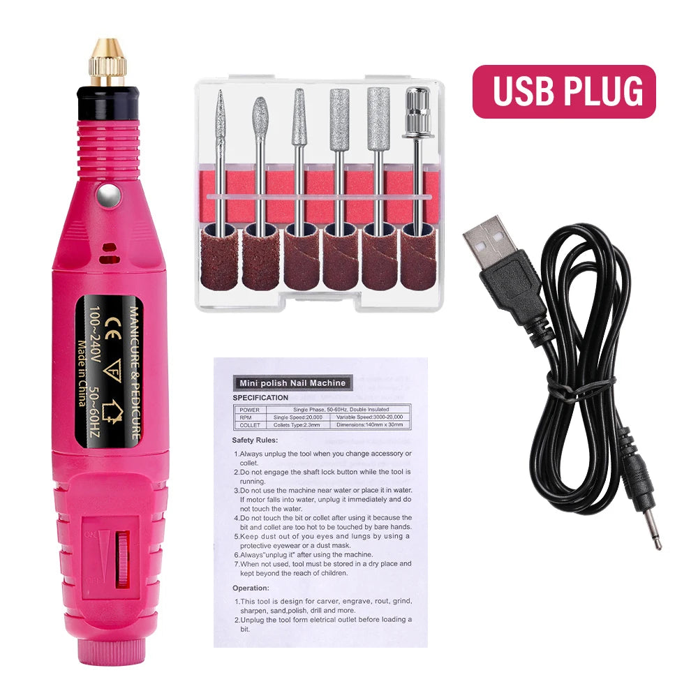 LULAA Strong Function Nail Drill Machine Set Electric Sander