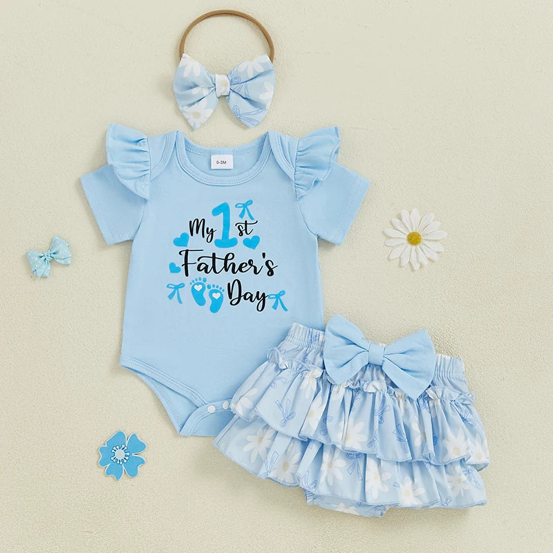 Daddy's Little Princess Father's Day 3Pcs Baby Girl Set