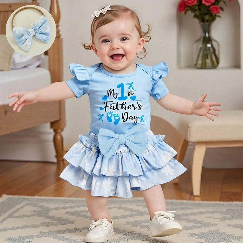 Daddy's Little Princess Father's Day 3Pcs Baby Girl Set