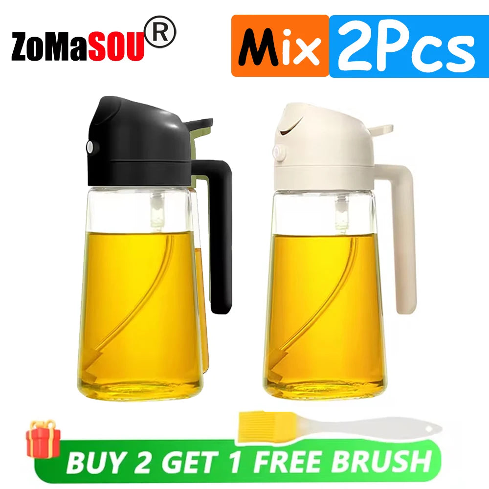 1-4Pc 2-in-1 Sprayer Pourer Oil Empty Bottle Dispenser