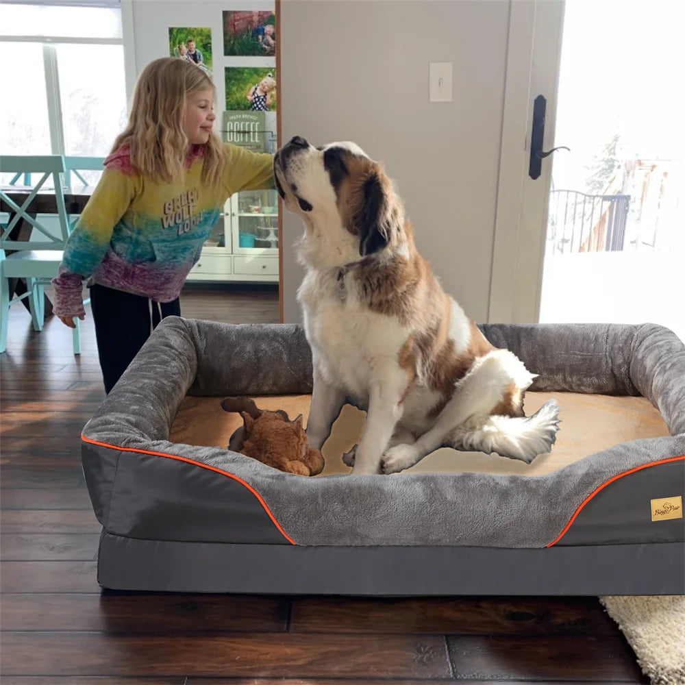 Jumbo Large Orthopedic Dog Bed Memory Foam Waterproof Couch