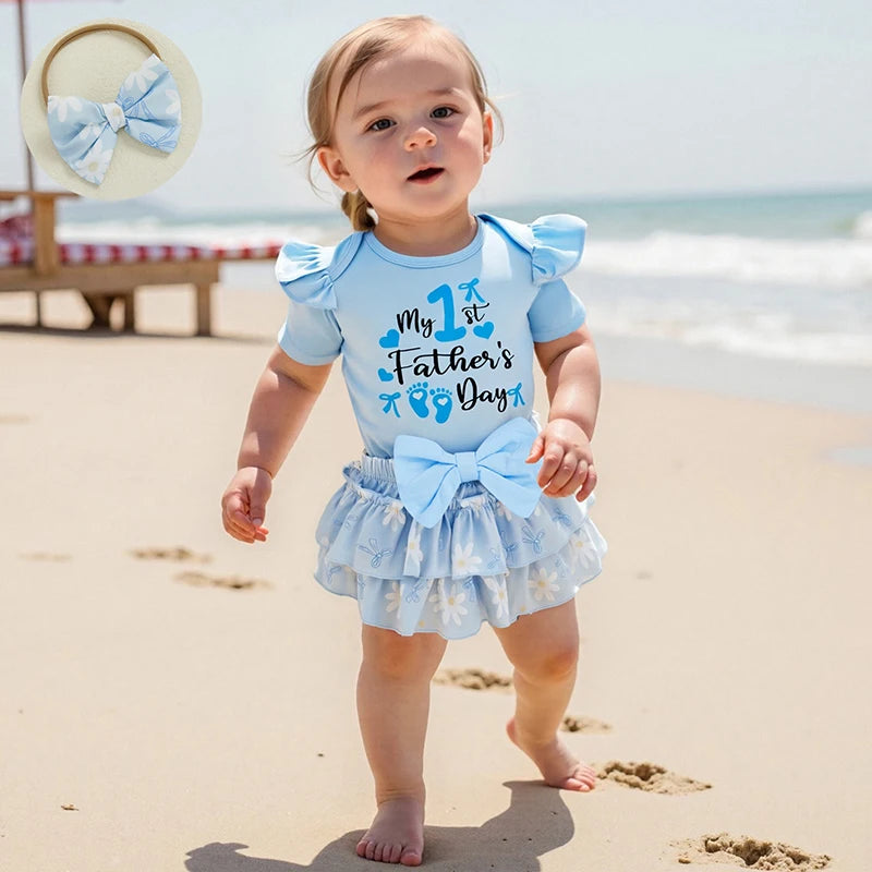 Daddy's Little Princess Father's Day 3Pcs Baby Girl Set