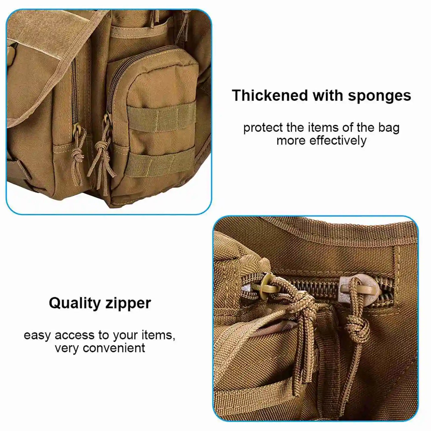 Men's Military Chest Shoulder Bag Pack for Travel Hiking Outdoor Use 2 Colors