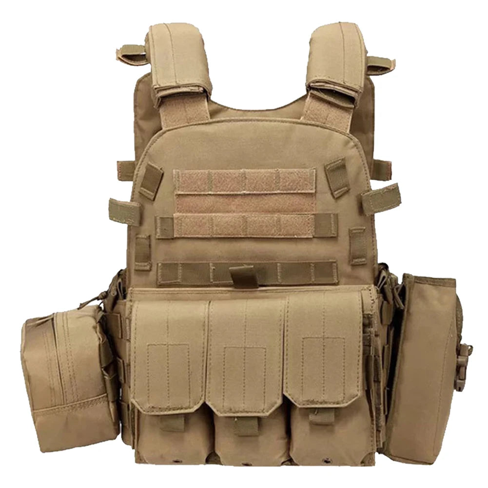 Nylon Tactical Vest Body Armor Hunting Carrier Airsoft Accessories CS Combat MOLLE Camo Military Army Vest for Outdoor Use