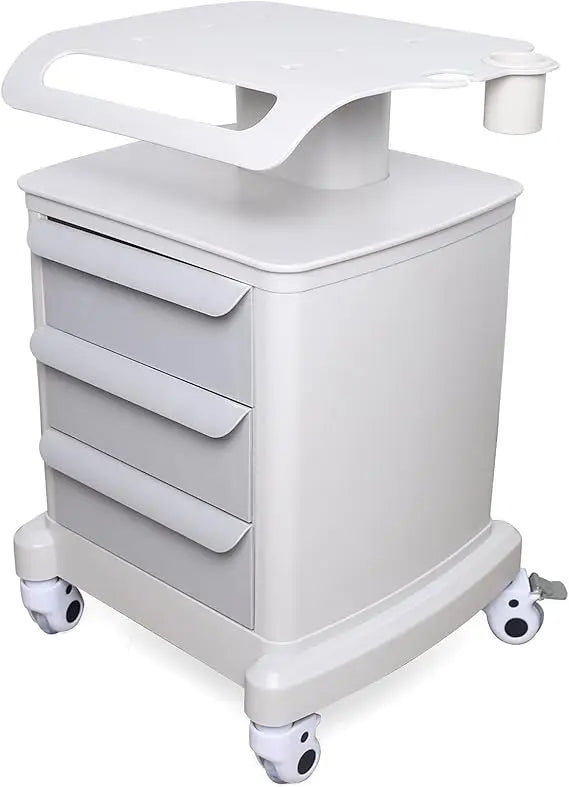 Beauty Salon Rolling Trolley Cart with 3 Drawers, 3-Layer Rolling Trays Cabinet Cart with Wheels,Medical Den-tal Mobile Utility