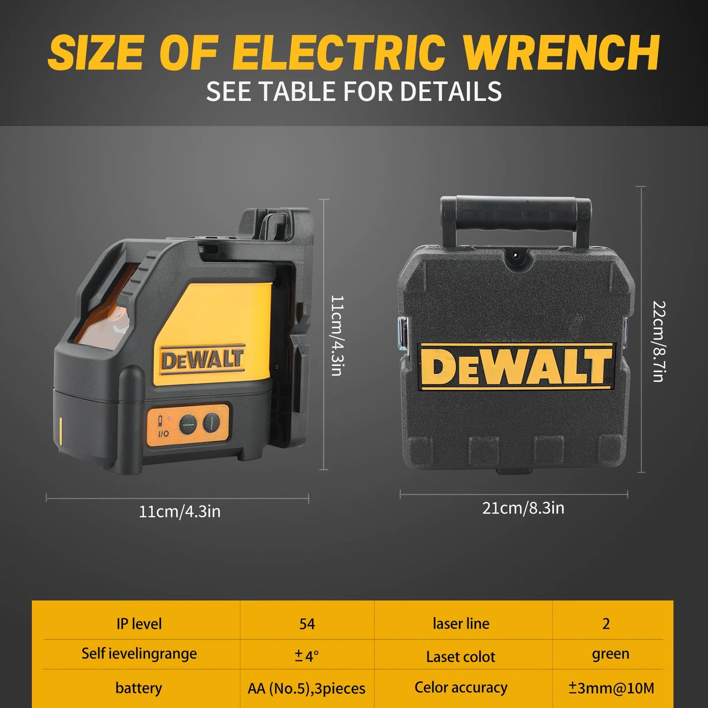 DeWalt DW088CG High Precision Laser Level for Construction and DIY Cross Line Horizontal and Vertical