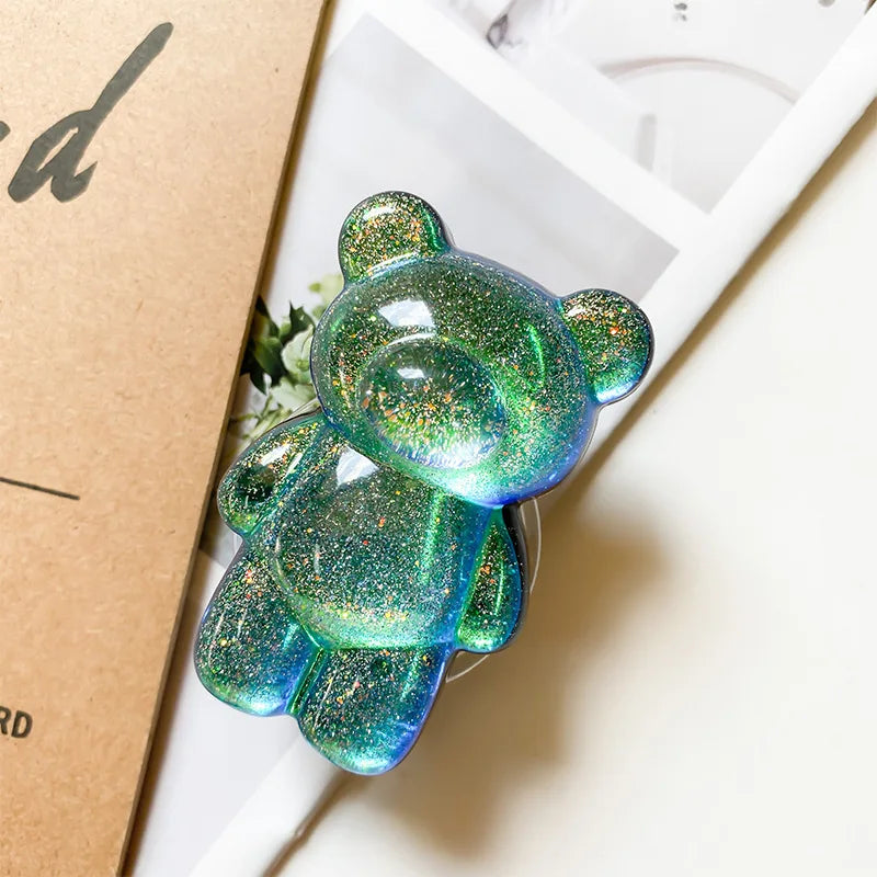 Korea Glitter Bear Cell Phone Holder Grip Tok Bracket