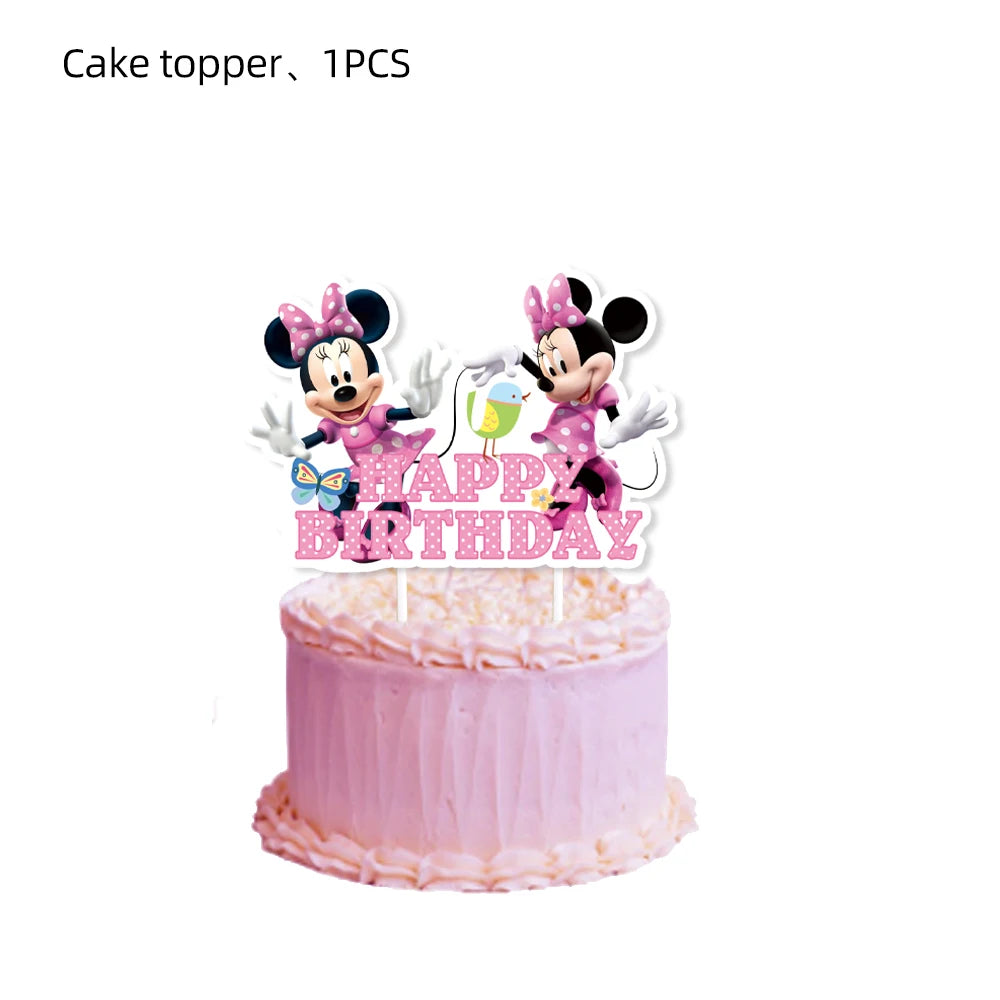 Minnie Mouse Birthday Party Decoration Girls Disposable Tableware Balloon Cups Plates Tablecloth Baby Shower Party Supplies