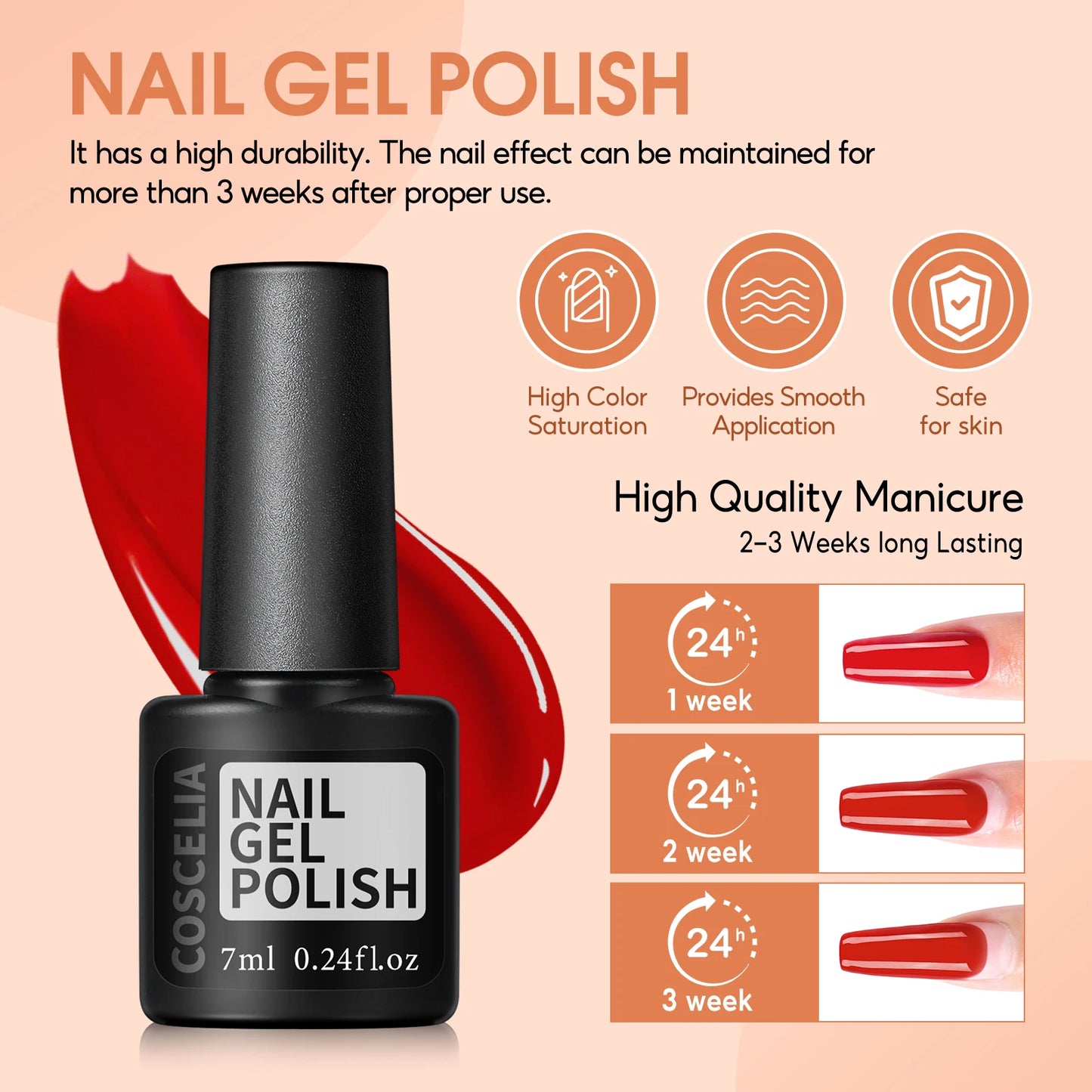 Coscelia 20Pc Manicure Kit With Lamp Base And Top Coat