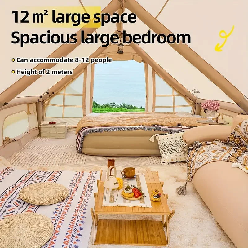 129 Square Feets Inflatable Camping Tent for 8-10 People