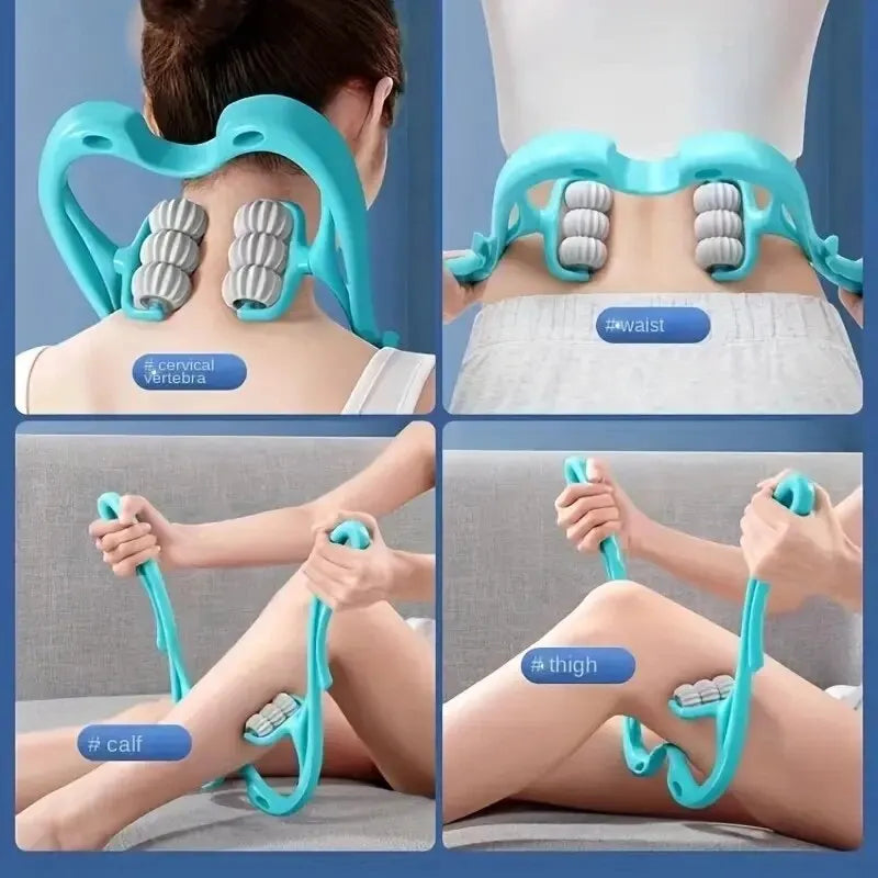 Six Wheel Cervical Massager Clip Neck Massage Roller Manual Multifunctional Neck Shoulder Back Massager Tools