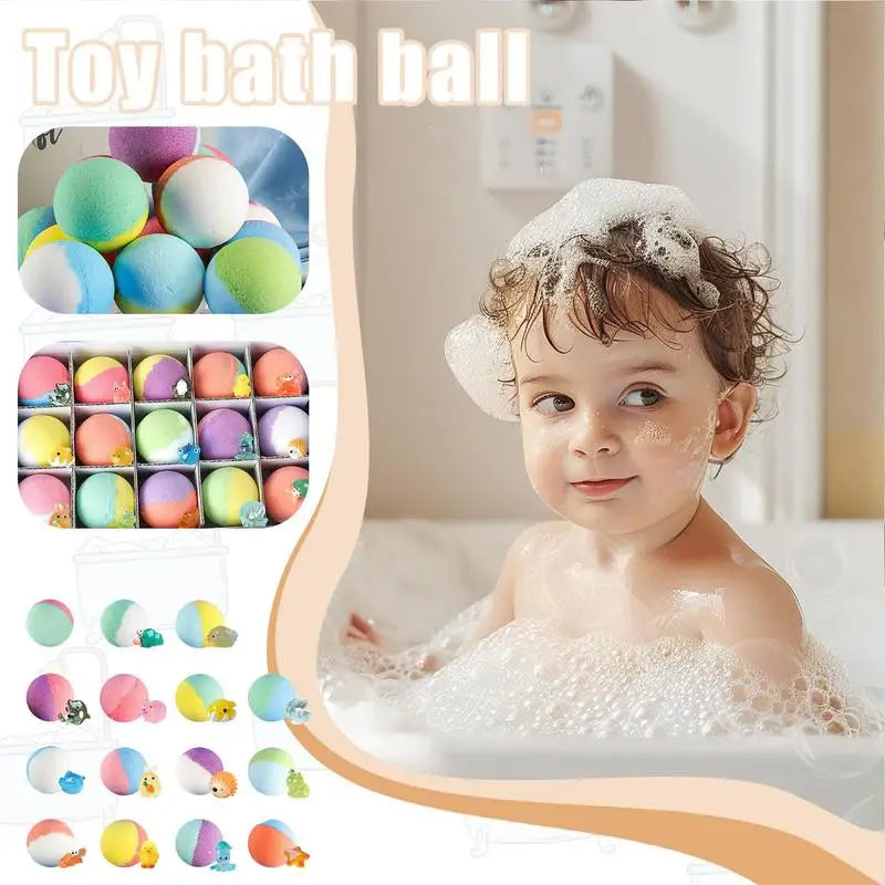 Bath Balls With Toys Fizzy Shower Balls For Kids Set Of 15
