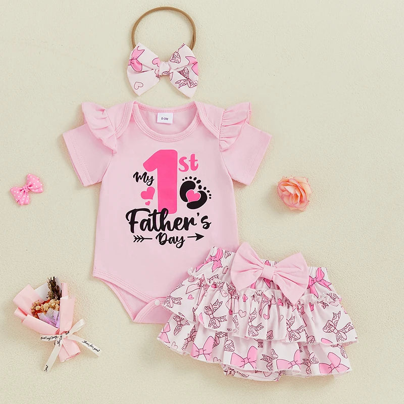 Daddy's Little Princess Father's Day 3Pcs Baby Girl Set