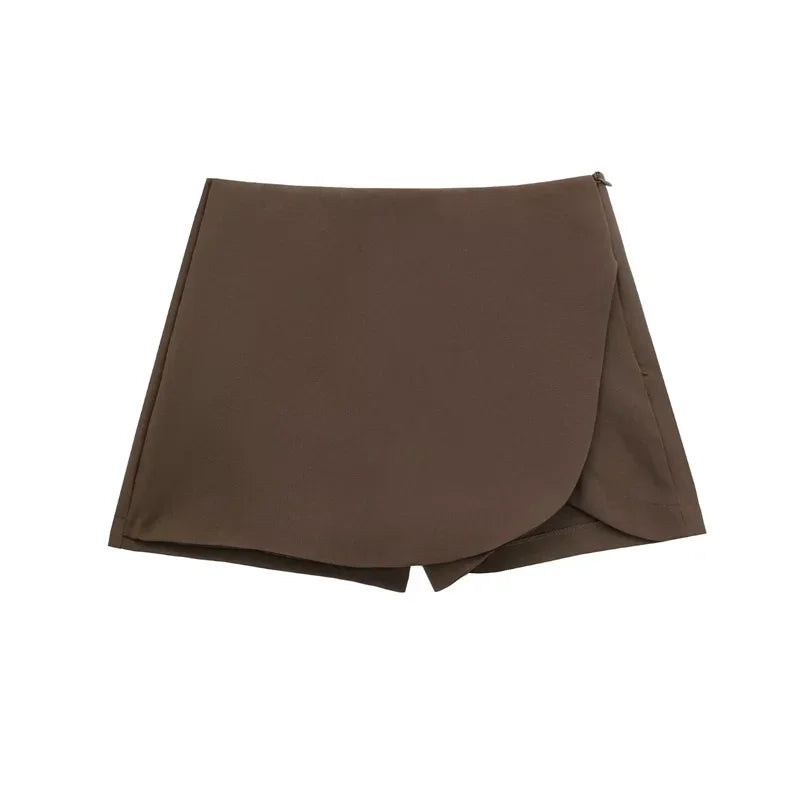 Mujer 2025 Asymmetric Skort For Women High Waist Pink Black