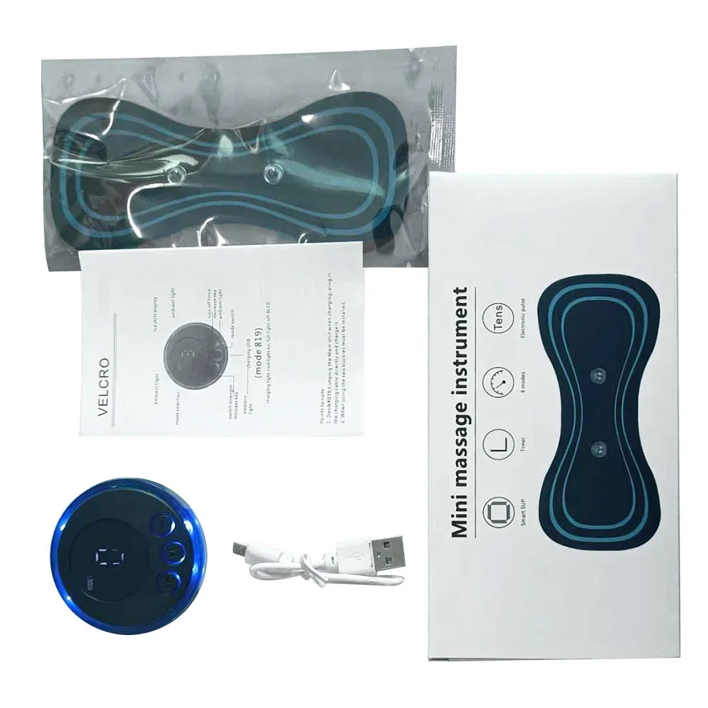 Mini Electric Neck Massager EMS Cervical Back Massage Patch 8 Modes Muscle Relaxation Tool