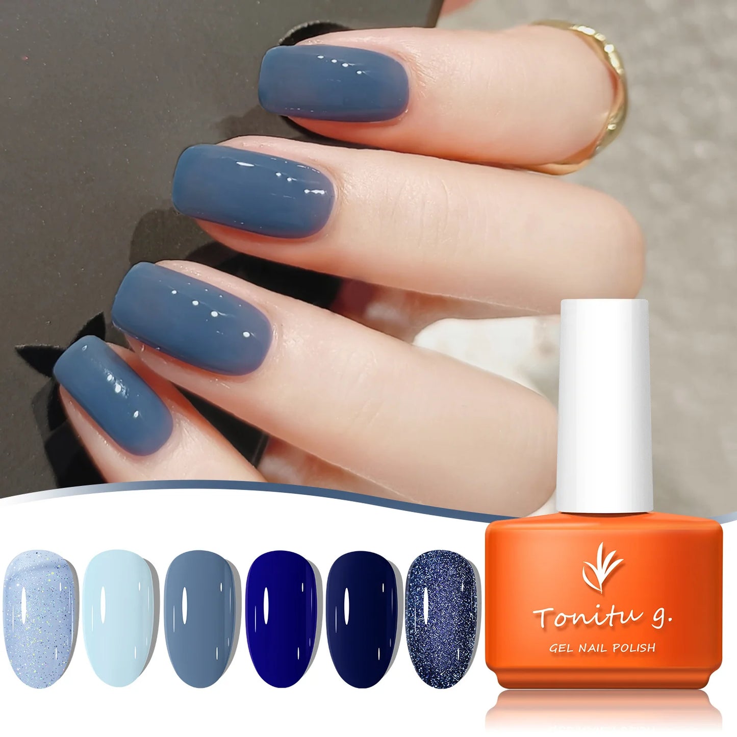 Gel Nail Polish Set 6 Colors White Gray Brown Pink Manicure