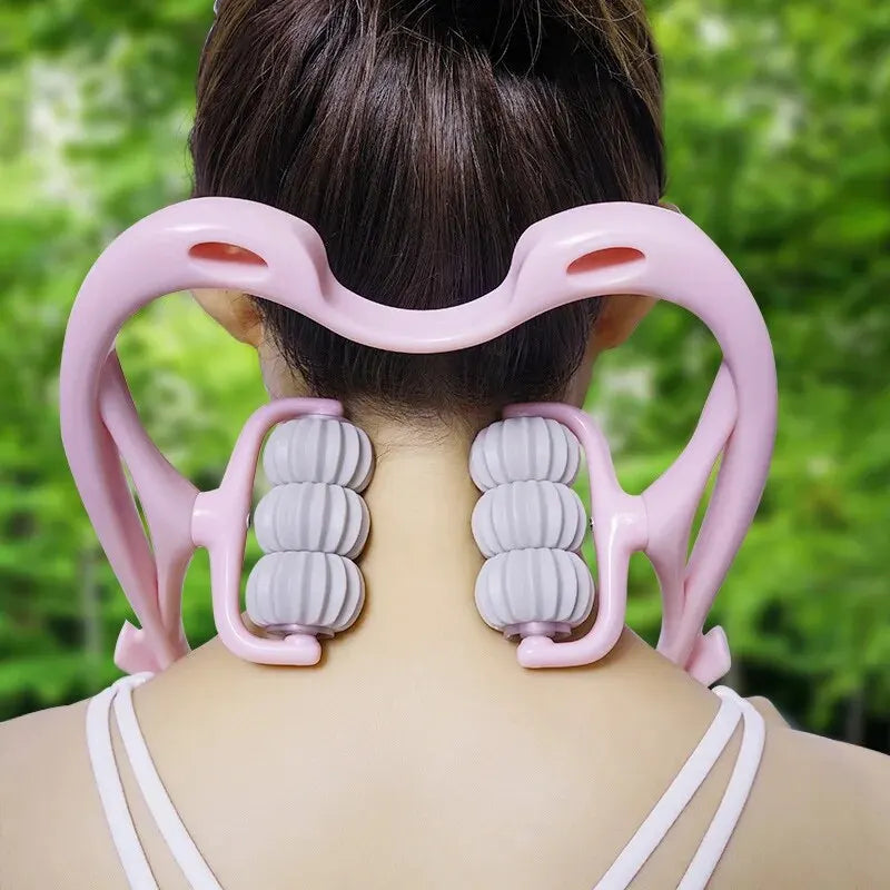 Six Wheel Cervical Massager Clip Neck Massage Roller Manual Multifunctional Neck Shoulder Back Massager Tools