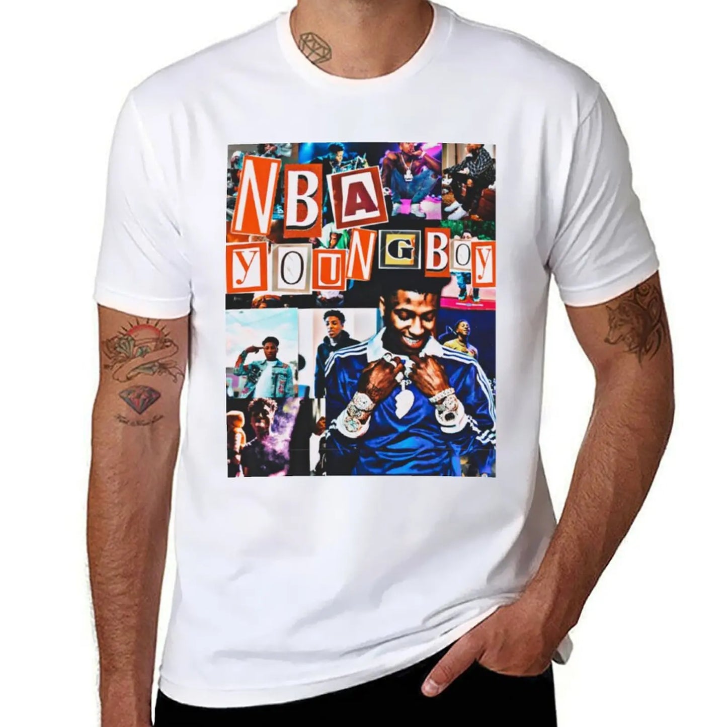 NBA Youngboy Blue Lock T Shirt 100 Percent Cotton Men