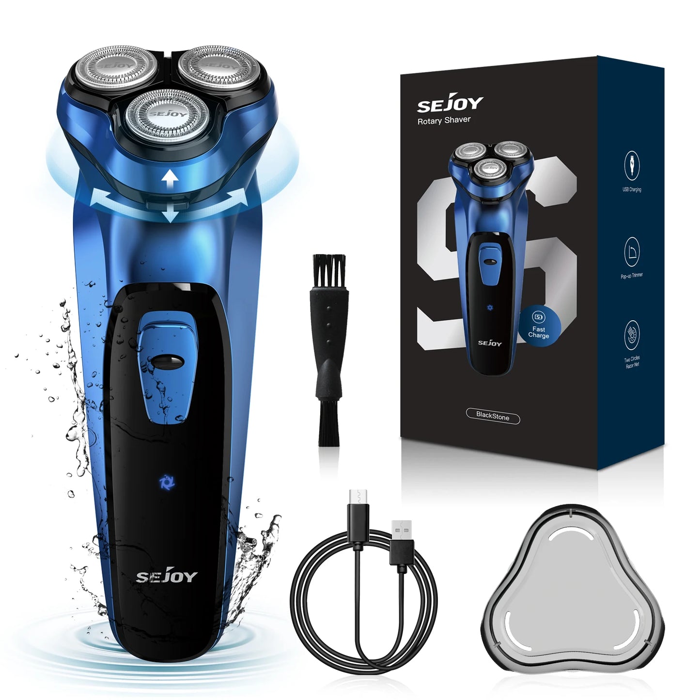 Sejoy Electric Razor for Men Rechargeable Rotary Shaver Portable Travel Beard Trimmer Ideal Gift
