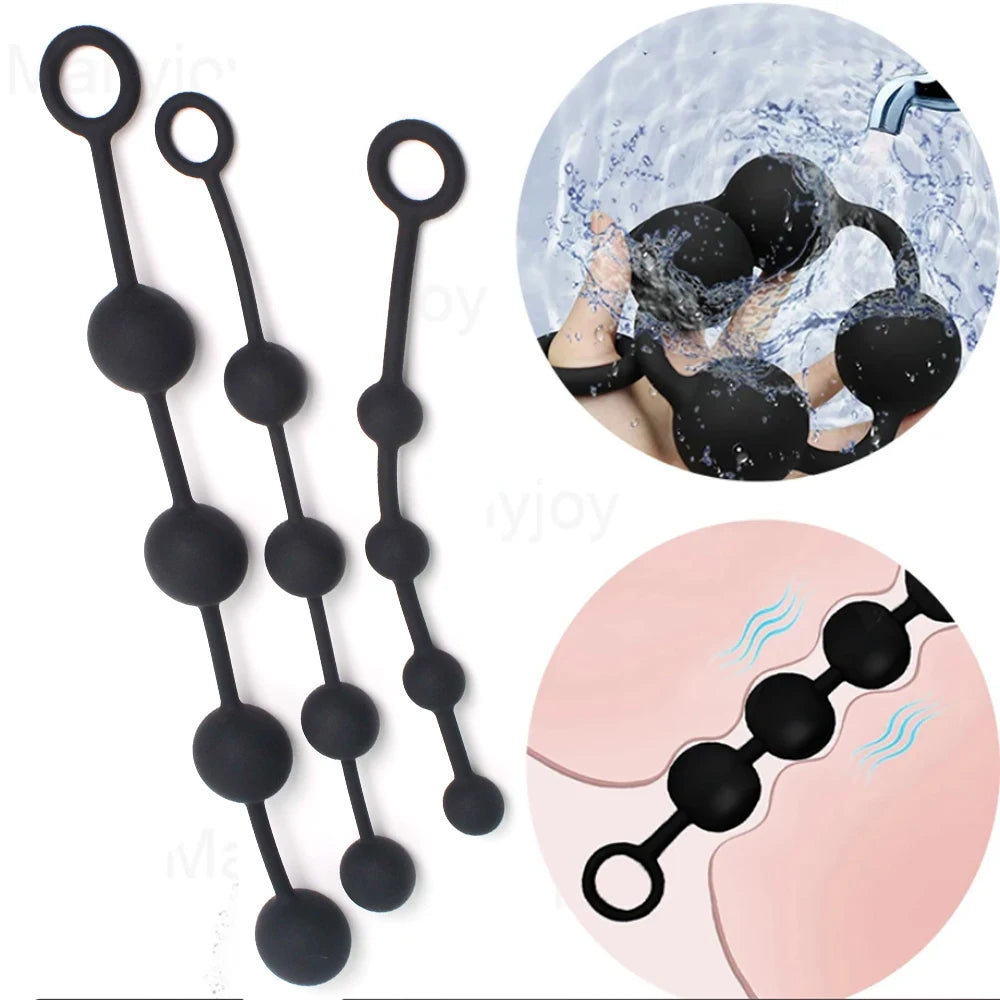 Silicone Anal Beads Butt Plug For Adults Erotic Masturbator