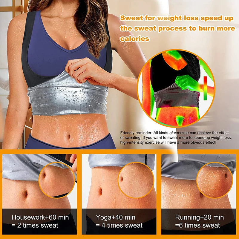 Women Sauna Tank Tops Sweat Body Shaper Vest Shapewear