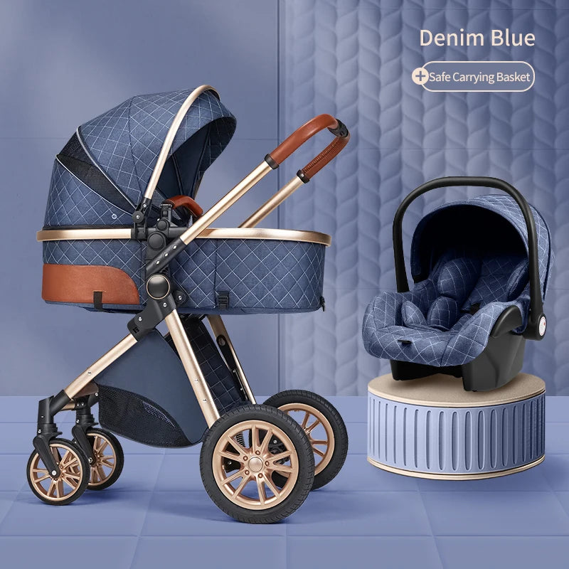 3in1 Baby Stroller Multifunctional Luxury Two-Way Travel Stroller