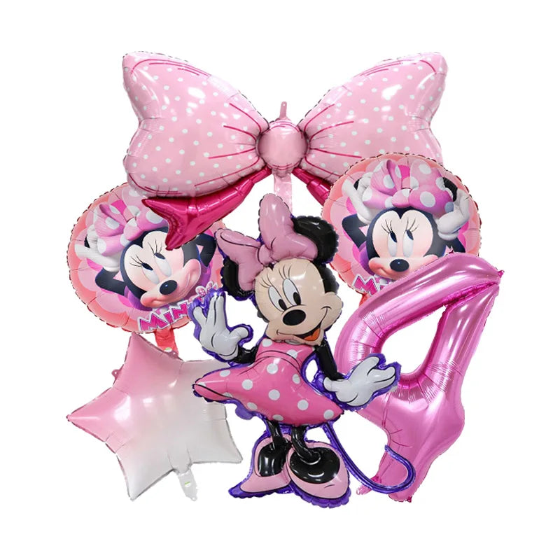 Minnie Mouse Birthday Party Decoration Girls Disposable Tableware Balloon Cups Plates Tablecloth Baby Shower Party Supplies