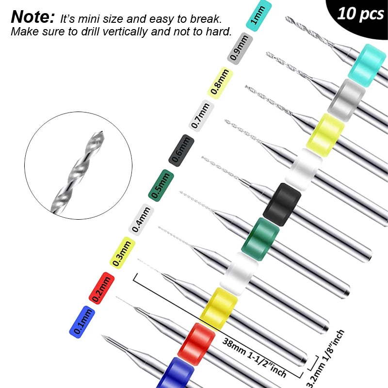 Micro Mini Pin Vise Hand Drill Twist Bit Set For DIY Craft