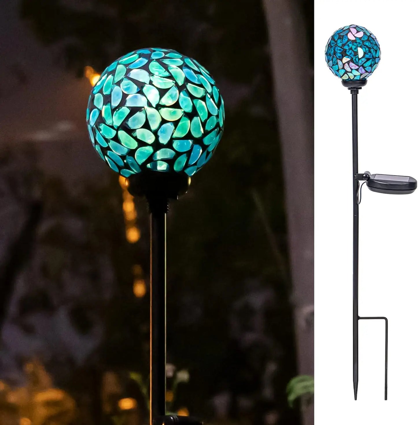 Solar Garden Lights Mosaic LED Stake Lights Waterproof Outdoor Decor for Lawn Patio Yard 1 Pack