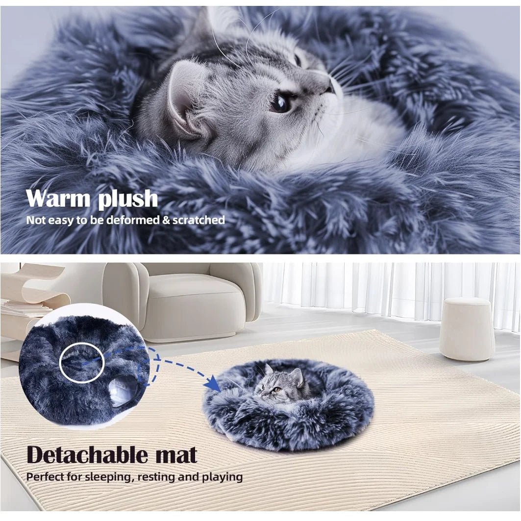 Kylinsure Plush Cat Tunnel Bed,Cat toy,Cat bed