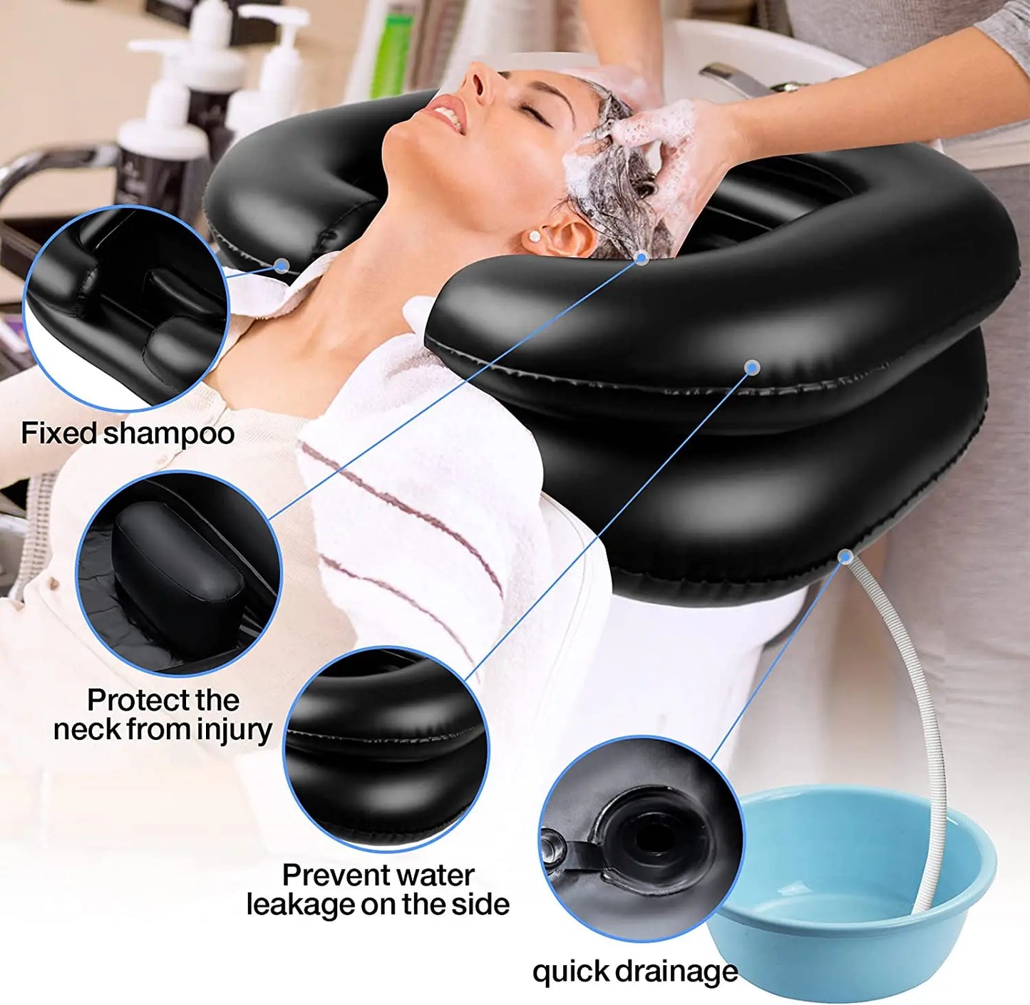 Inflatable Shampoo Basin - Portable Hair Washing Bowl for Bedridden