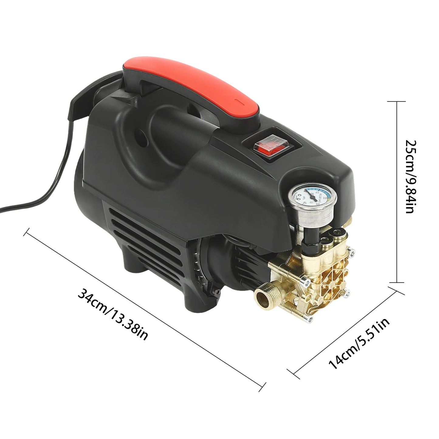 Electric High Pressure Washer with Accessories Brushless Aluminum Motor Cleaner for Car Patio and Garden