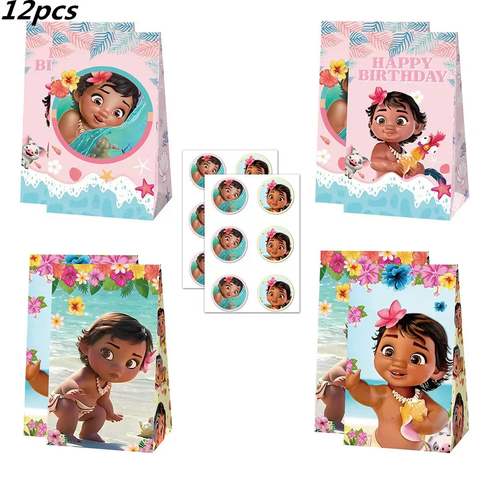 Disney Moana Theme Party Set Vaiana Oceania Birthday Decoration Plates Balloons Cake Toppers Girls Favor