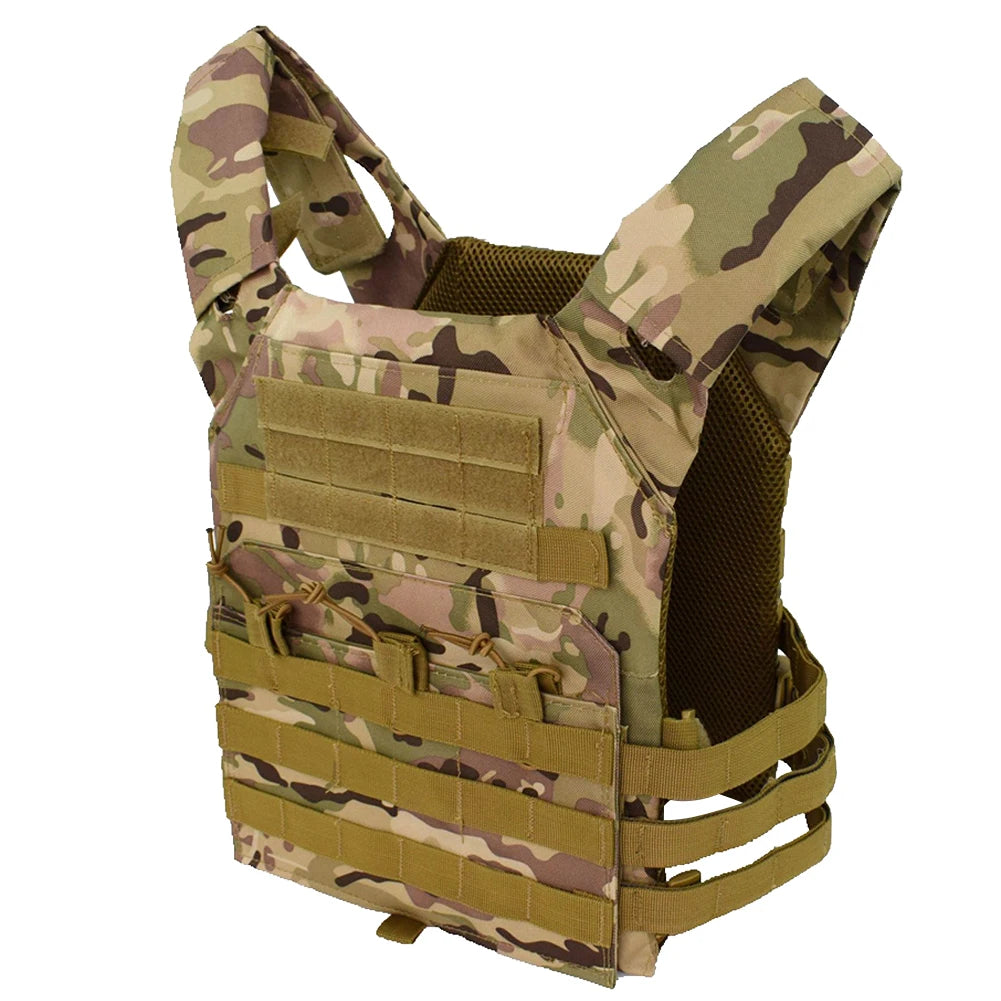 Nylon Tactical Vest Body Armor Hunting Carrier Airsoft Accessories CS Combat MOLLE Camo Military Army Vest for Outdoor Use