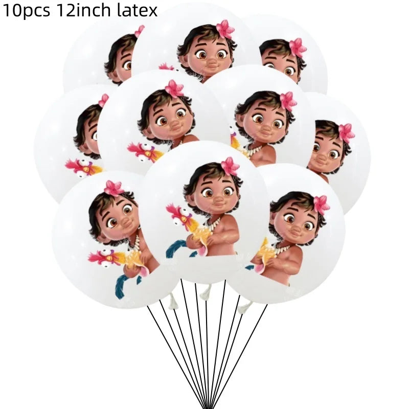 Disney Moana Theme Party Set Vaiana Oceania Birthday Decoration Plates Balloons Cake Toppers Girls Favor
