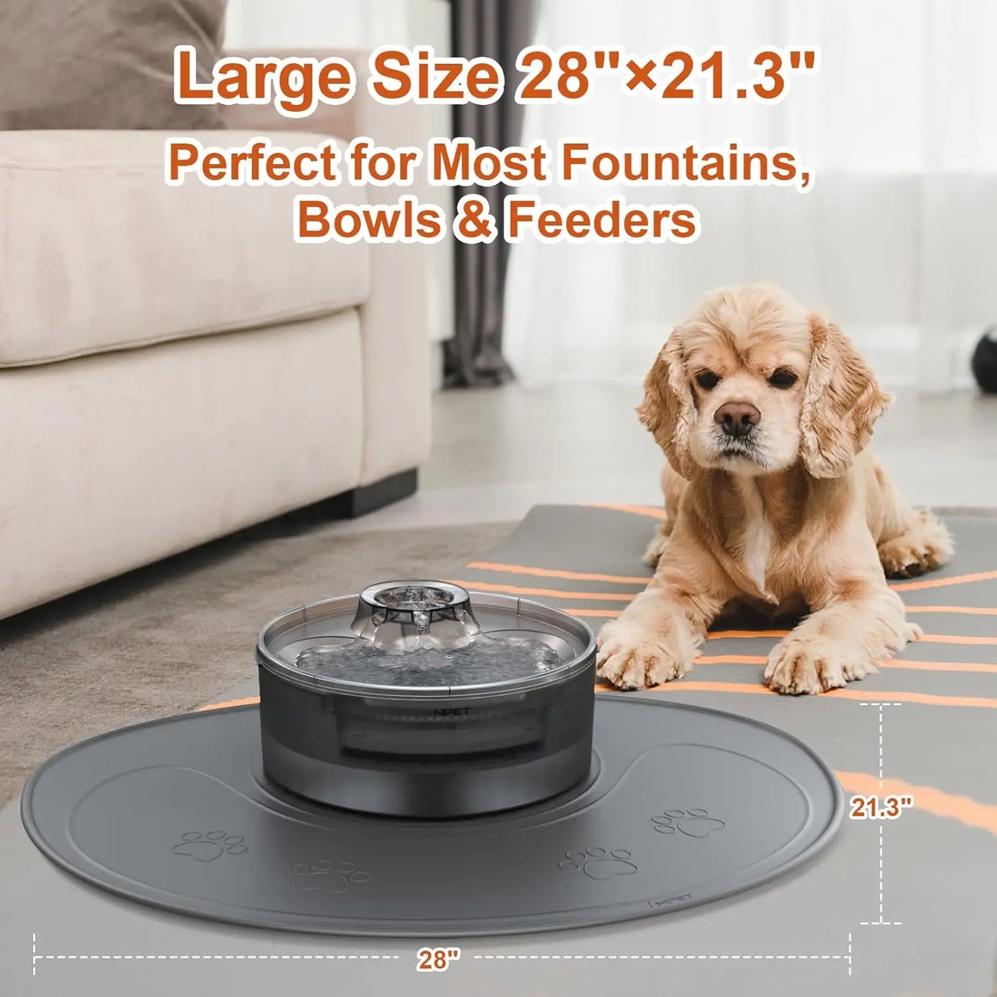NPET Waterproof Silicone Dog Food Mat for DF10 Fountain