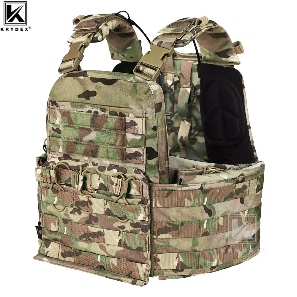 KRYDEX CPC Tactical Vest MOLLE Plate Carrier Heavy Duty Body Armor Airsoft Army Paintball Combat Protective Camo Vest