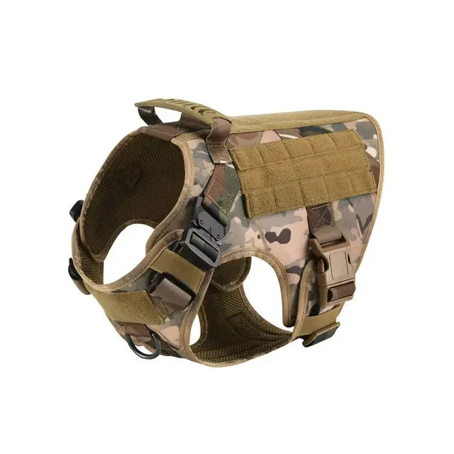 Tactical Dog Harness Leash Metal Buckle MOLLE Vest K9 Training