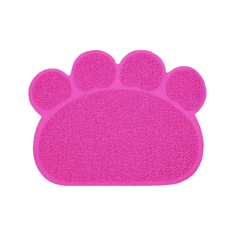 PVC Pet Mat Non Slip Claw Shaped Cat Litter Rub Feet Dog Puppies Feeding Mat Cute Dish Bowl Food Placement