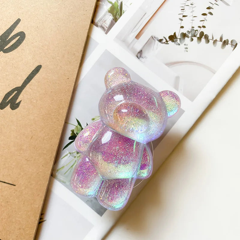 Korea Glitter Bear Cell Phone Holder Grip Tok Bracket