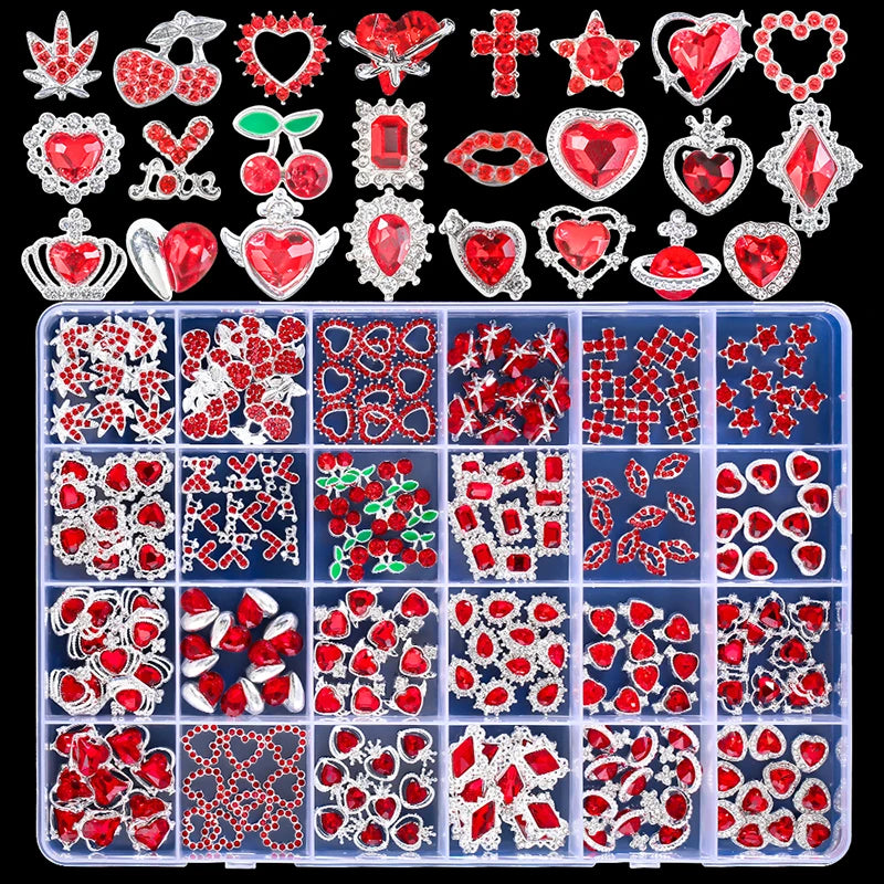 2800pcs Luxury Shiny Diamond Nail Art Rhinestones Crystal Decorations Set AB Glass 1pcs Pick Up Pen In Grids Box 21 Shape