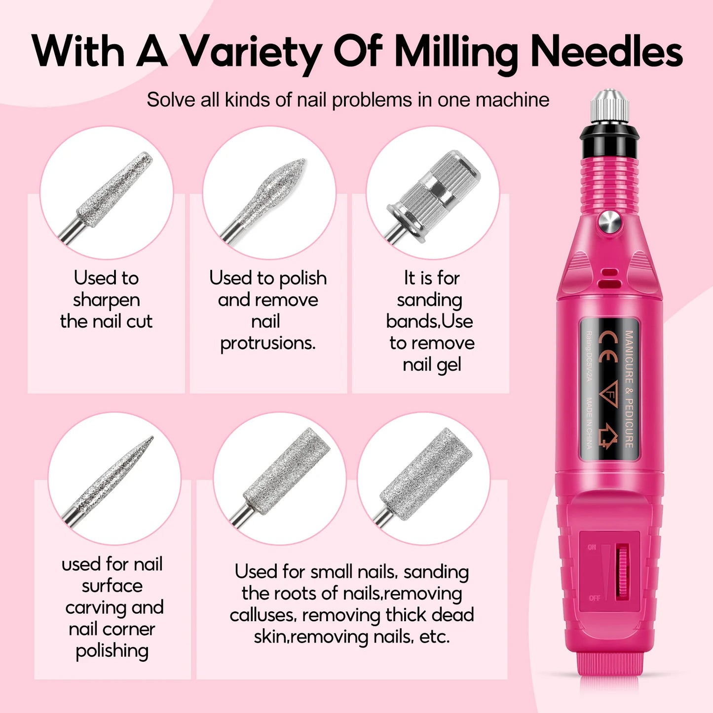 Coscelia Manicure Kits with 6W Nail Lamp Nail Drill Machine and 6PCS 7ML Nail Gel Polish 15ML Clear UV Gel Nail Art Tools